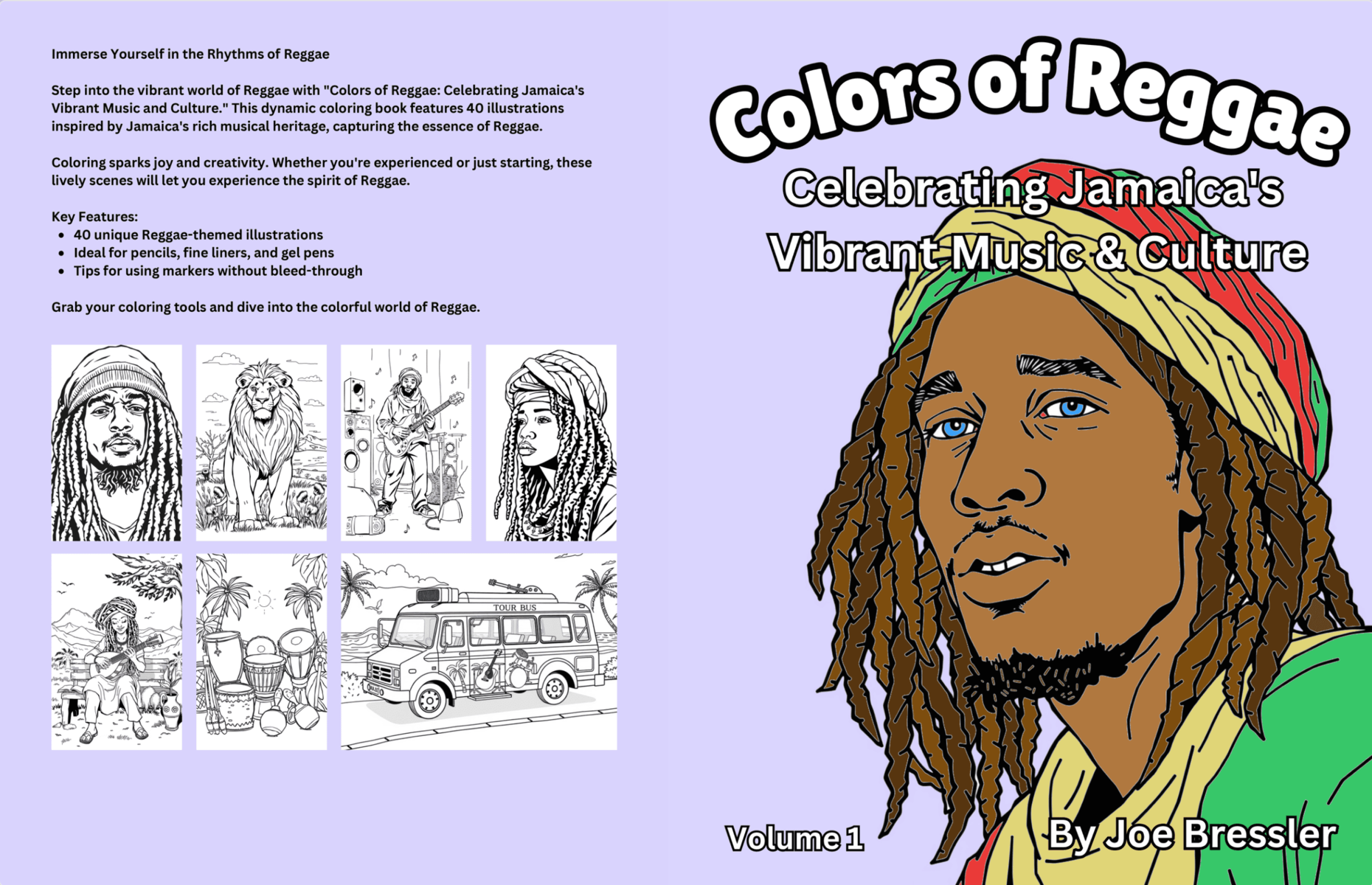 Colors of Reggae coloring book cover